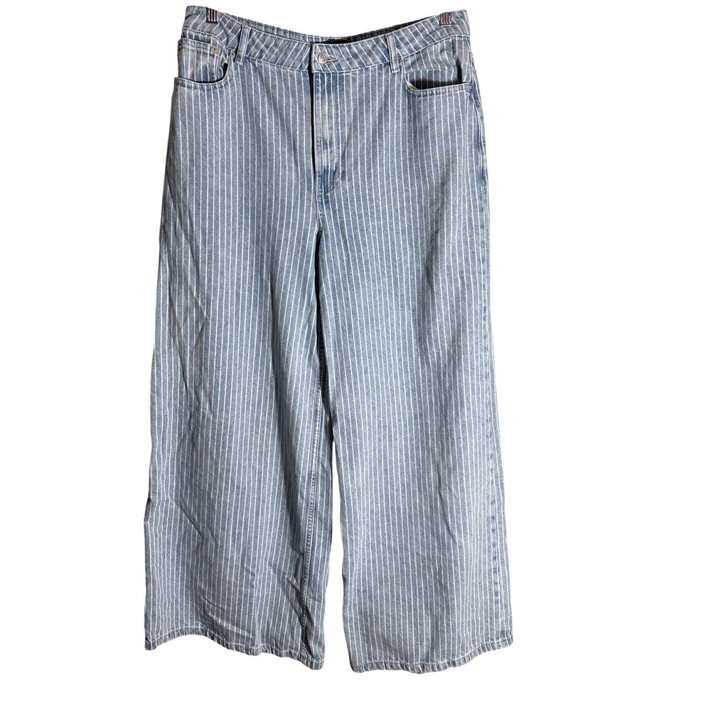 ASOS Super Wide Leg Railroad Stripe Jeans sz 34
